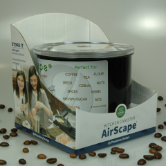 AirScape Vakuumbehälter 300g/850ml Schwarz/Inox 